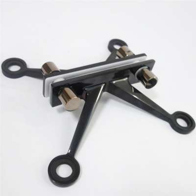 In stock Black stainless steel curtain wall four ways glass spider fitting