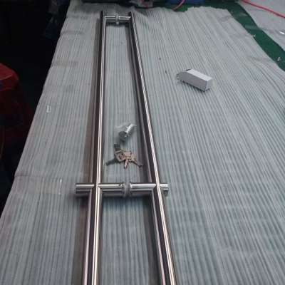 1500mm long glass door pull handles with floor lock